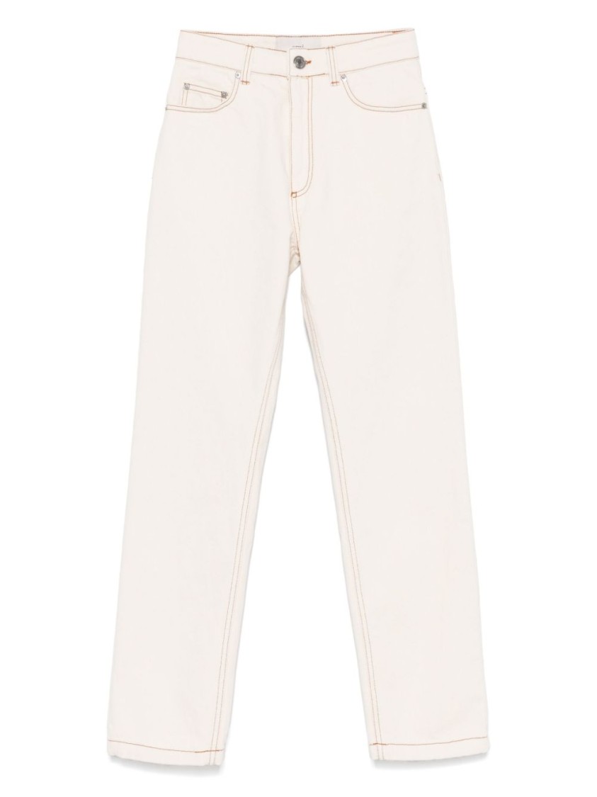 Ami Alexandre Mattiussi Ecru Cotton Jeans With Concealed Fly In White