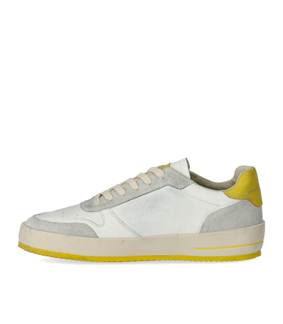 Philippe Model Nice White Yellow Sneaker In White