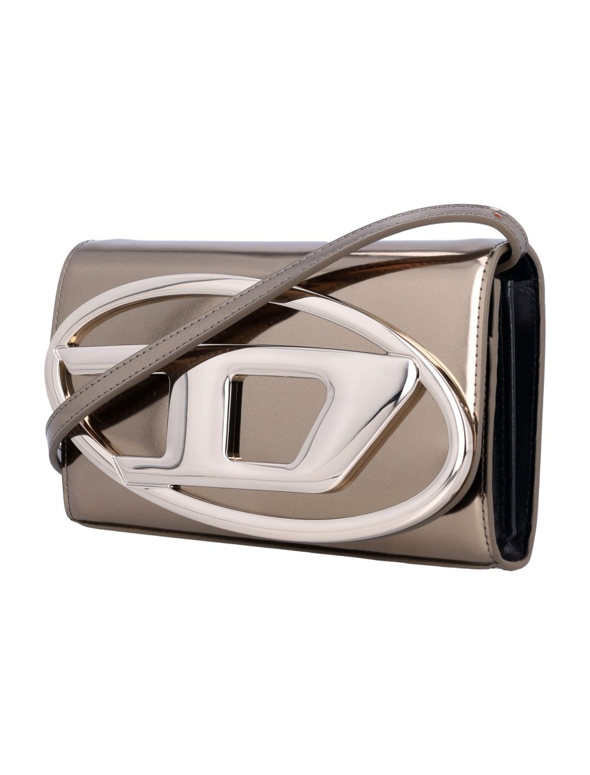 Shop Diesel 1dr Wallet Strap In Gold