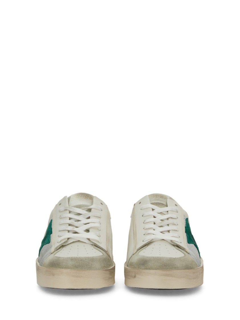 Golden Goose Stardan Leather Sneakers In White