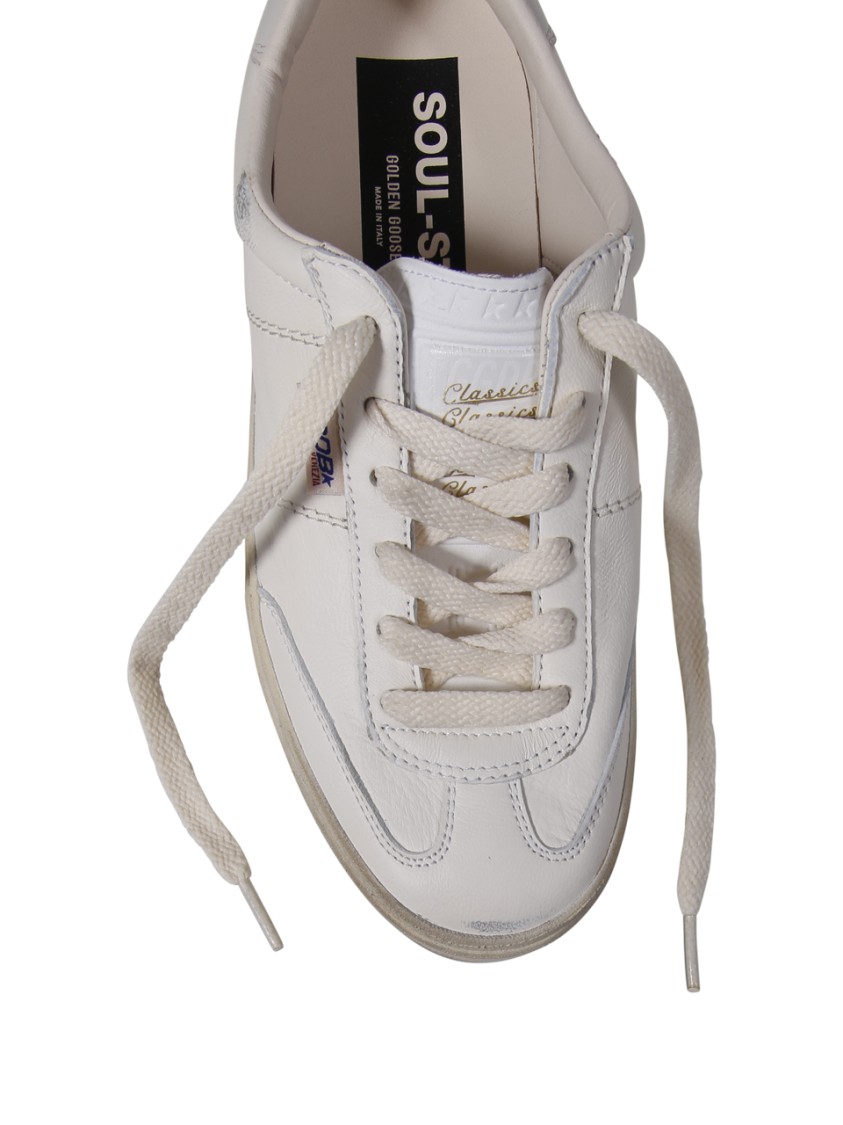 Shop Golden Goose Soul-star Nappa Upper Leather Hf Tongue Leather Heel In White