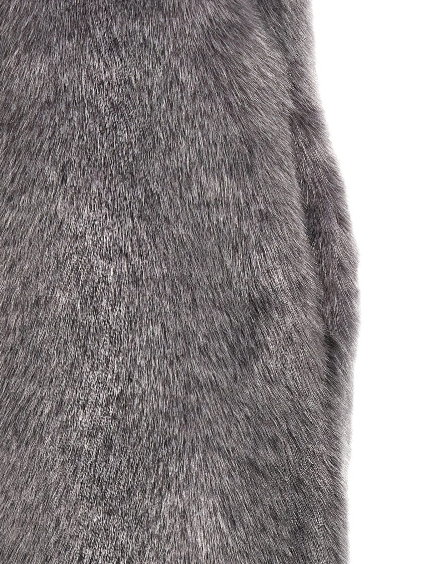 Philosophy Di Lorenzo Serafini Philosophy Extra Long Faux Fur Vest In Gray