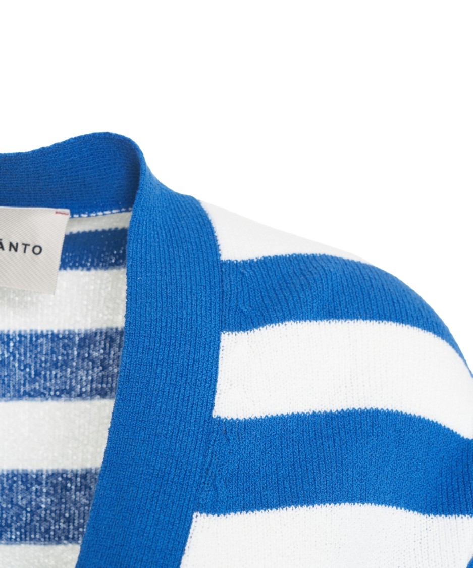AMARANTO AMARANTO V-NECK CLASSIC STRIPED CARDIGAN 