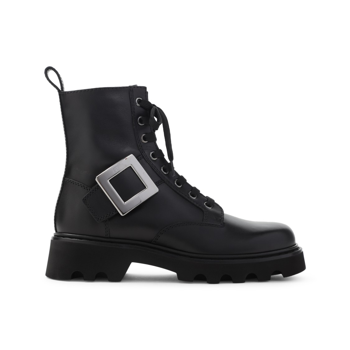 Roger Vivier Lace-up Ankle Boots With Rubber Sole In Black