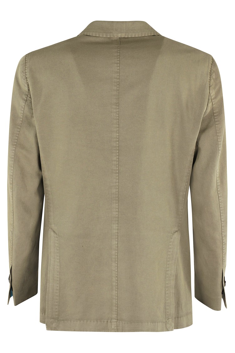 Santaniello Forest Green Ice Gabardine Tailored Jacket In Neutrals