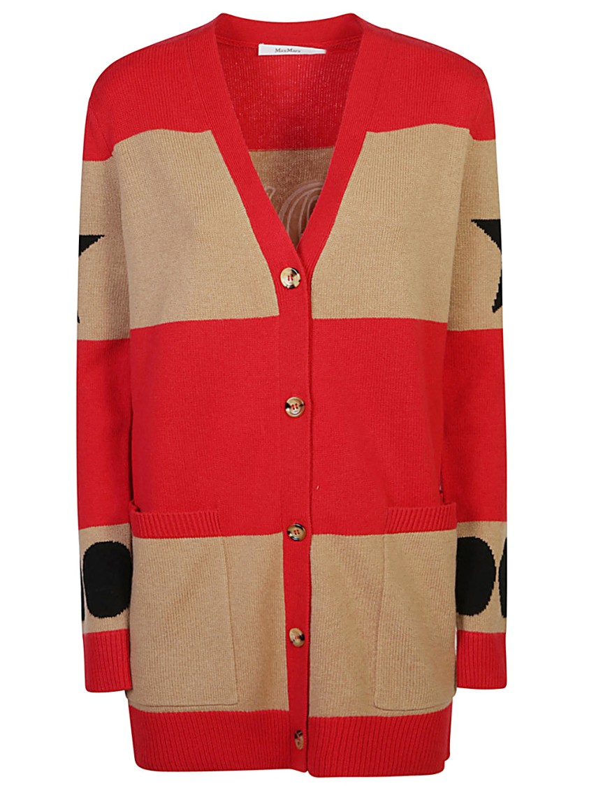 Max Mara Multicolor Valido 1951-motif Striped Cardigan In Brown