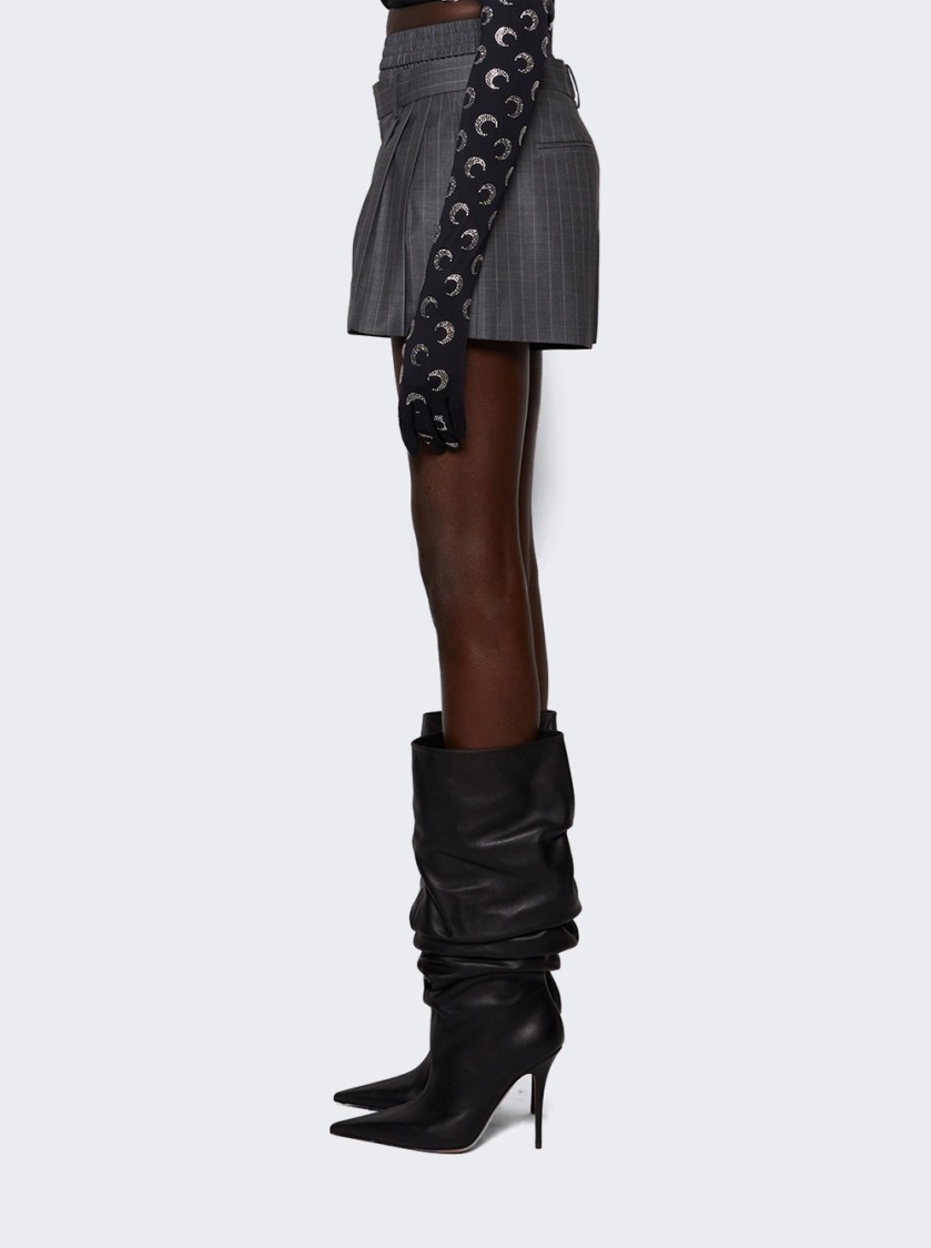 Alexander Wang Pleated Short With Boxer Grey Pinstripe In Grey