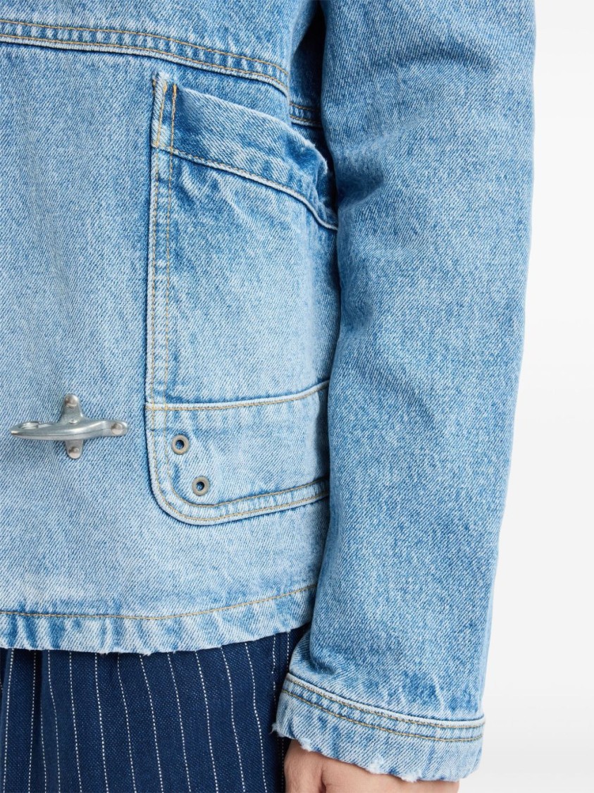 Fay Light Wash Denim Jacket With Vintage Appeal In Blue