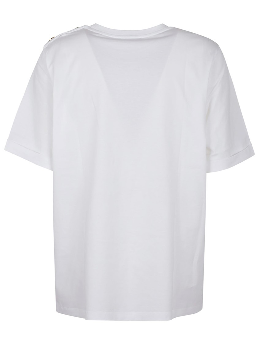 Shop Balmain 3 Btn Lipstick Print T-shirt In Multicolor