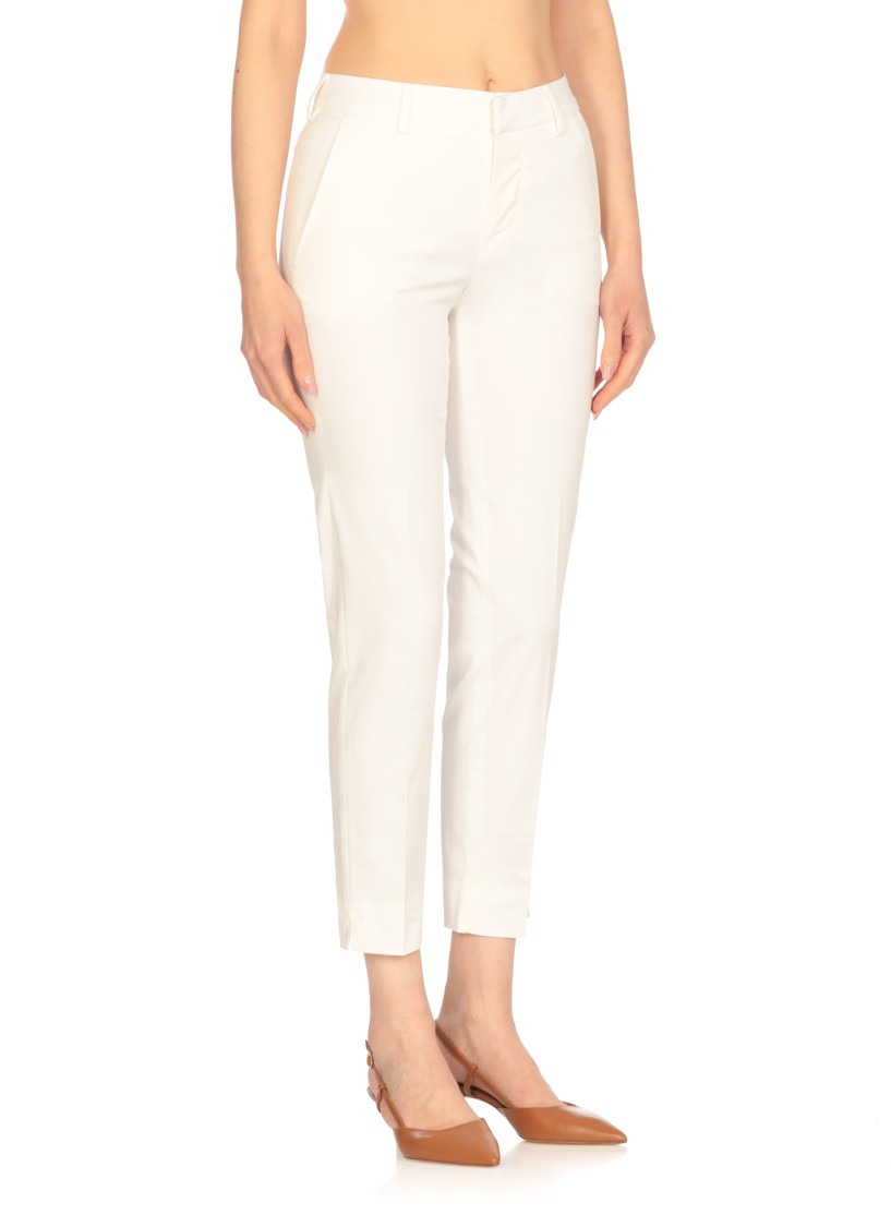 Shop Pt Torino Tailored White Cotton Pants
