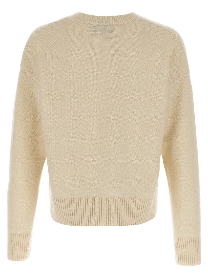 Ami Alexandre Mattiussi Puff Logo Patch Sweater Sweaters And Cardigans Beige In Neutral