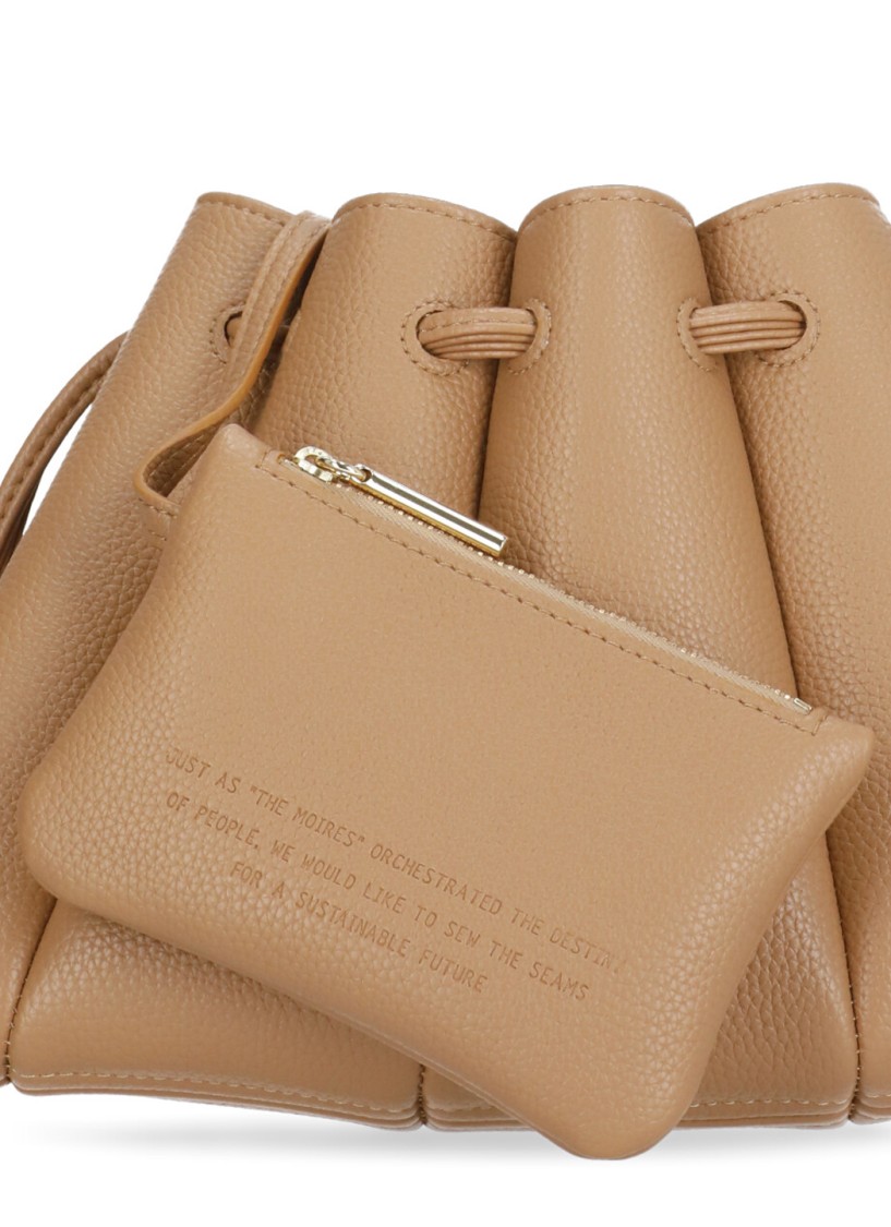 Themoirè Brown Vegan Leather Dafne Bottalato Shoulder Bag In Brown