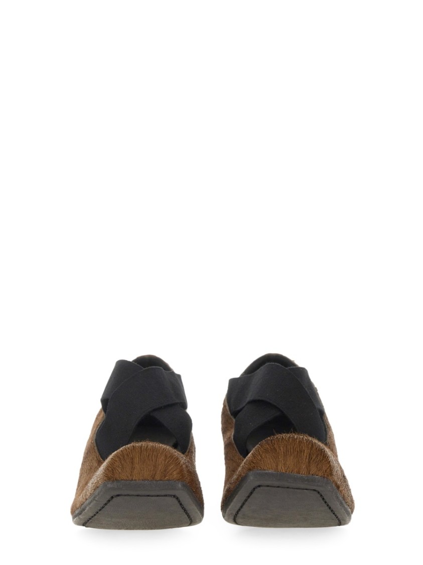Shop Uma Wang Ballerina With Elastic In Brown