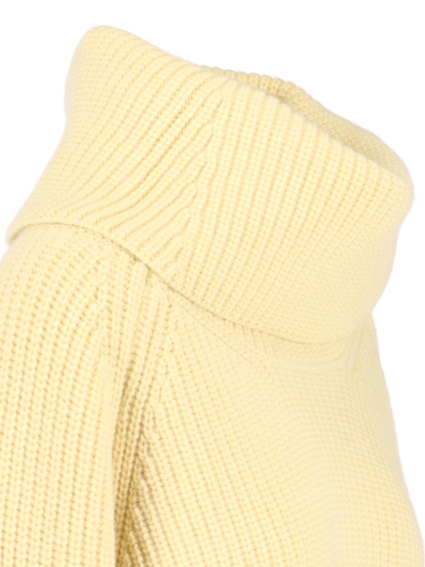 Sa Su Phi Cashmere Blend High-collar Knit Sweater In Yellow
