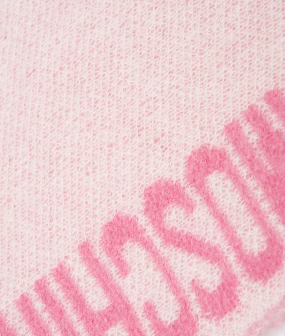 Moschino Mohair Scarf With Logo In Pink