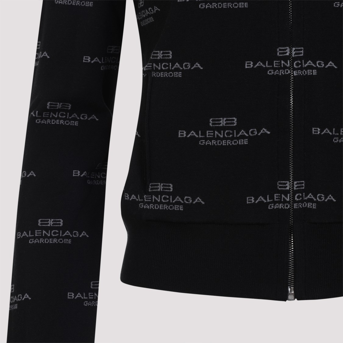 Balenciaga All-over Zip-up Cardigan For Women In Black