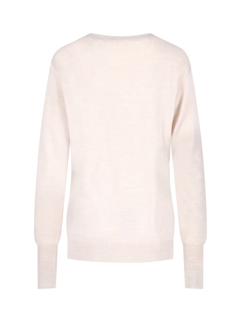 Ma'ry'ya Beige Virgin Wool And Cashmere Knit Sweater In Neutrals