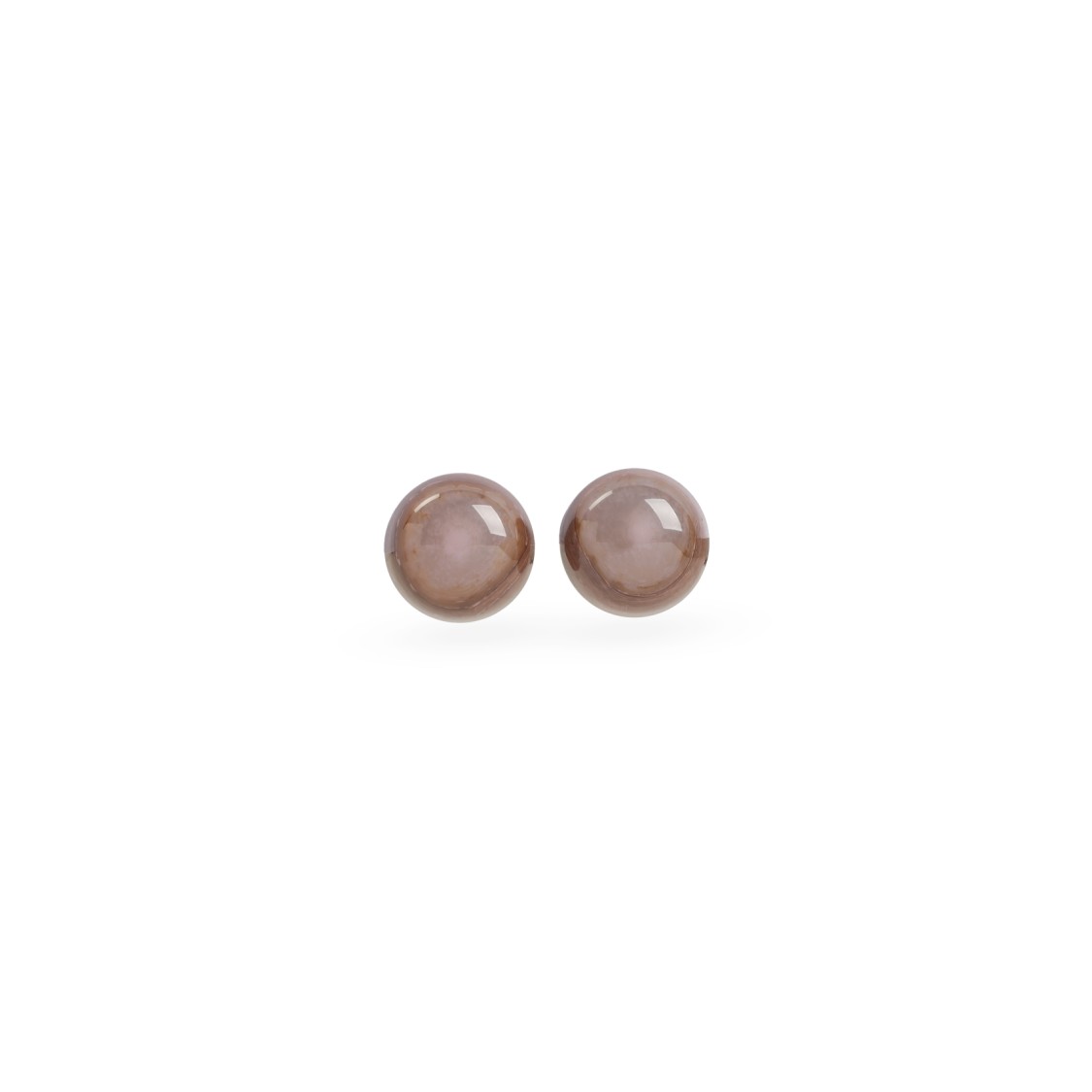 Giorgio Armani Glossy Brass Earrings With Rounded Design