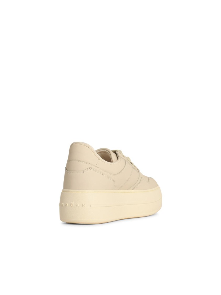 Hogan Skyscraper Leather White Sneakers In Neutrals