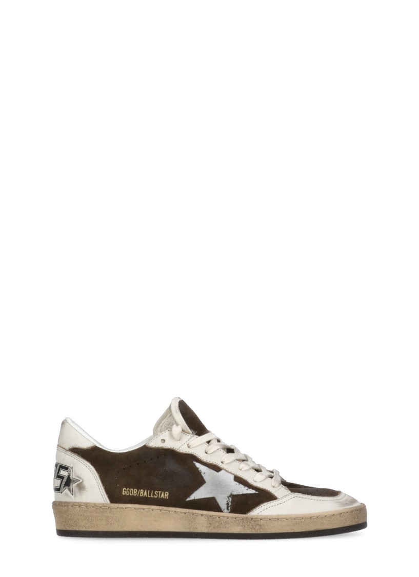 Shop Golden Goose Brown Ballstar Sneakers
