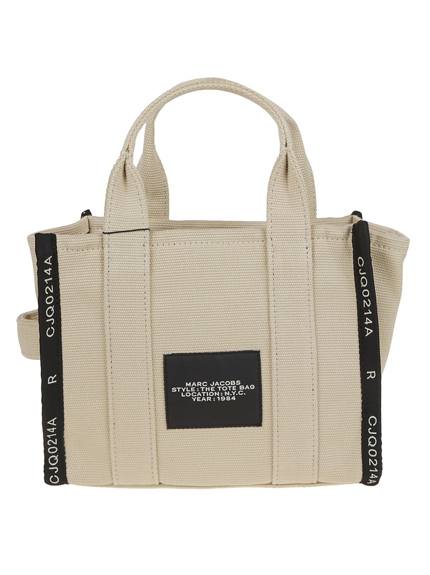 Marc Jacobs Cotton Canvas Small Tote With Adjustable Shoulder Strap In Neutrals
