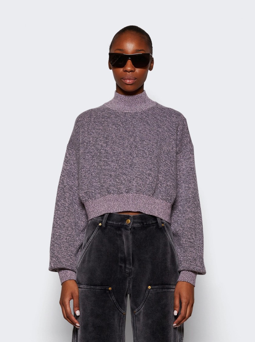Alexander Wang T T By Alexander Wang Cropped Sweater With Embossed Logo Pink