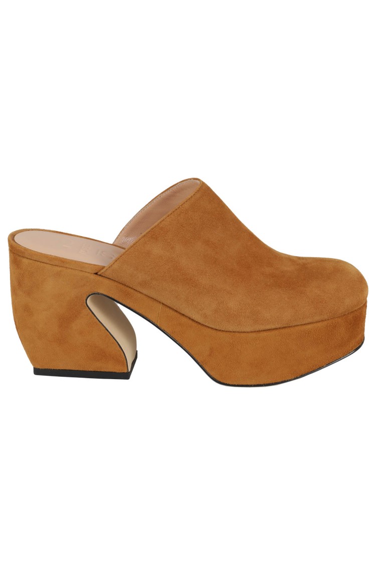Si Rossi Tan Suede Mules In Brown