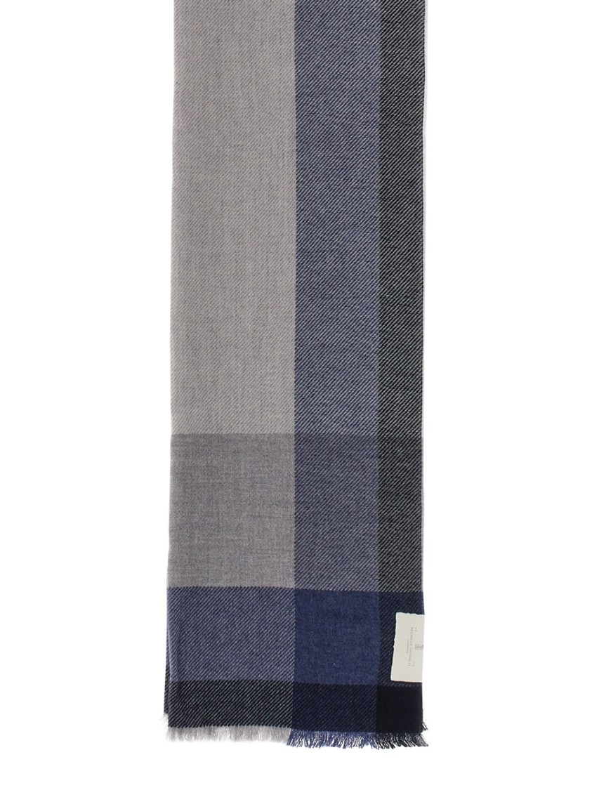 Brunello Cucinelli Twill Scarf In Gray