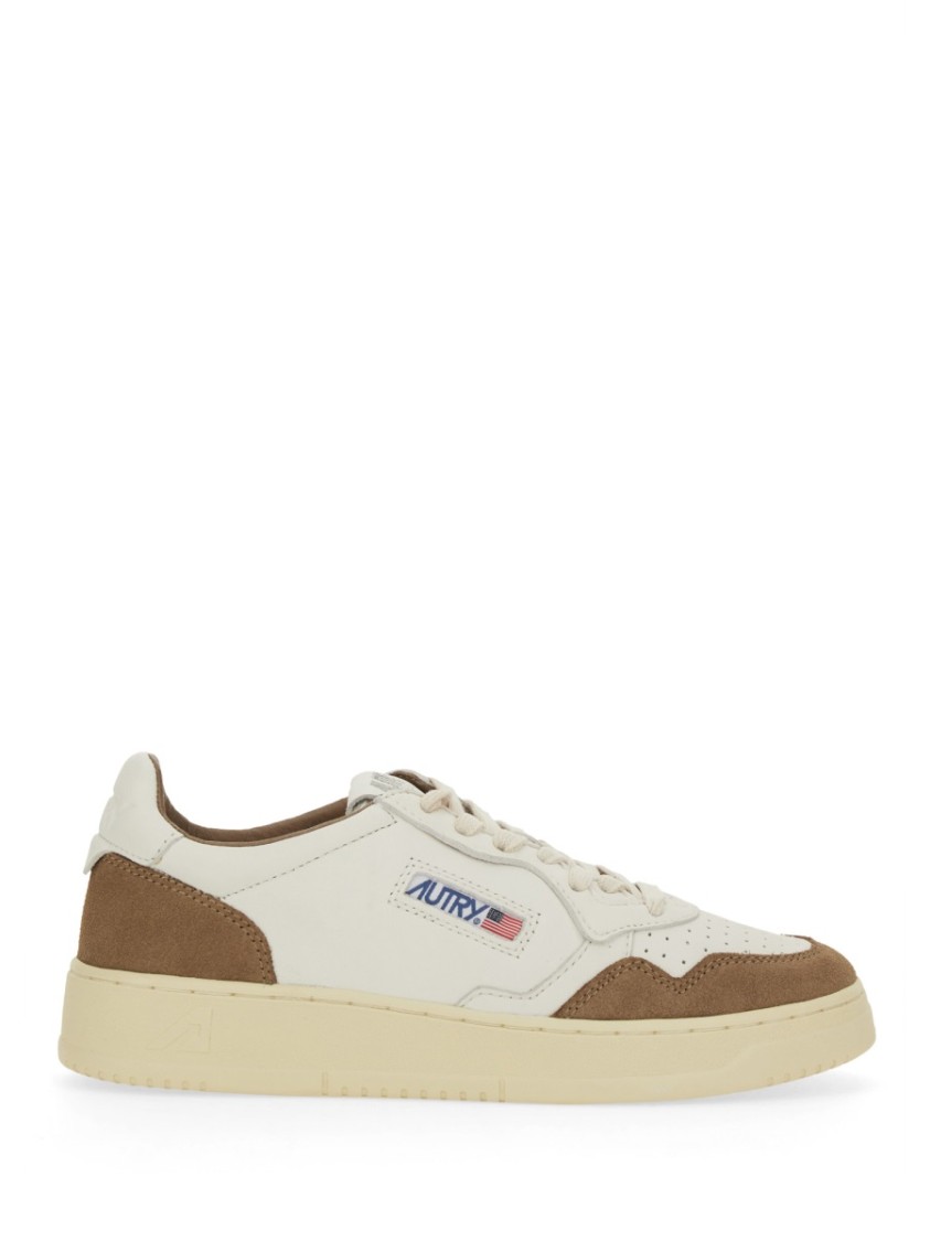 Autry Low Sneaker With Contrast Panels And Perforated Detailing