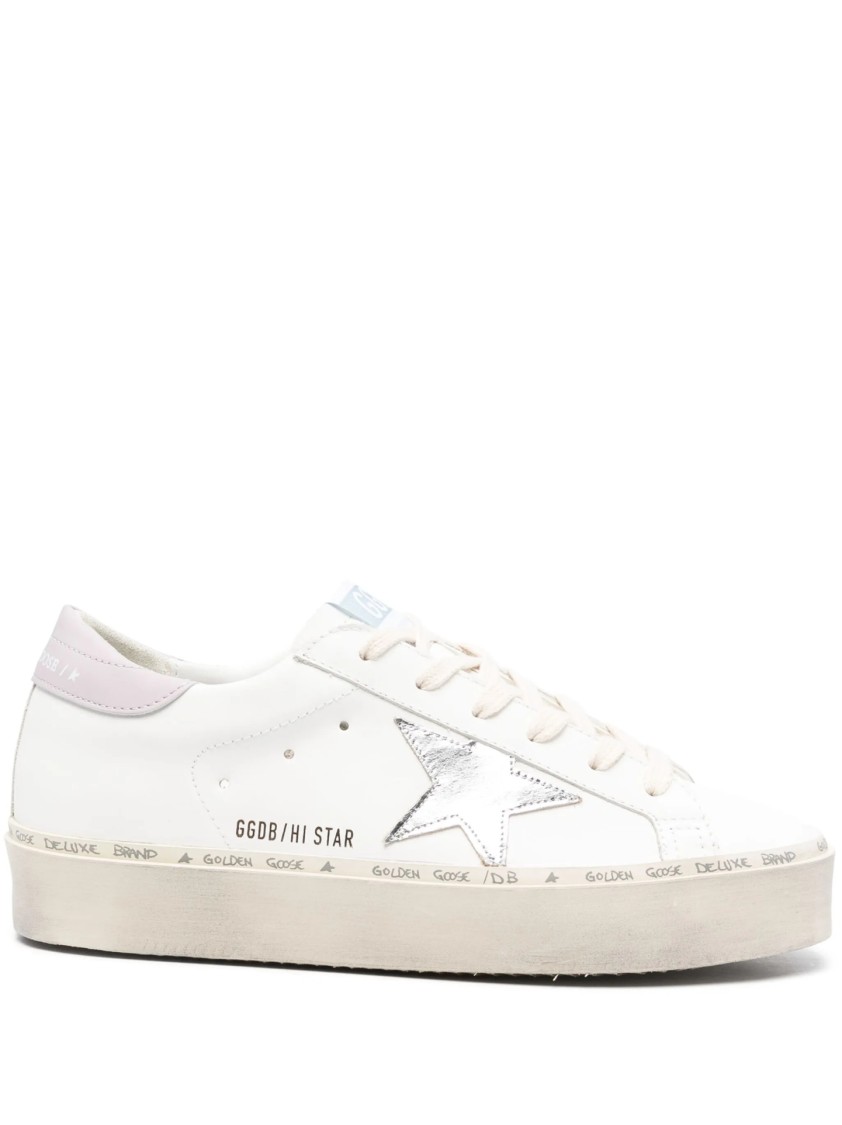 Golden Goose White Leather Sneakers In White