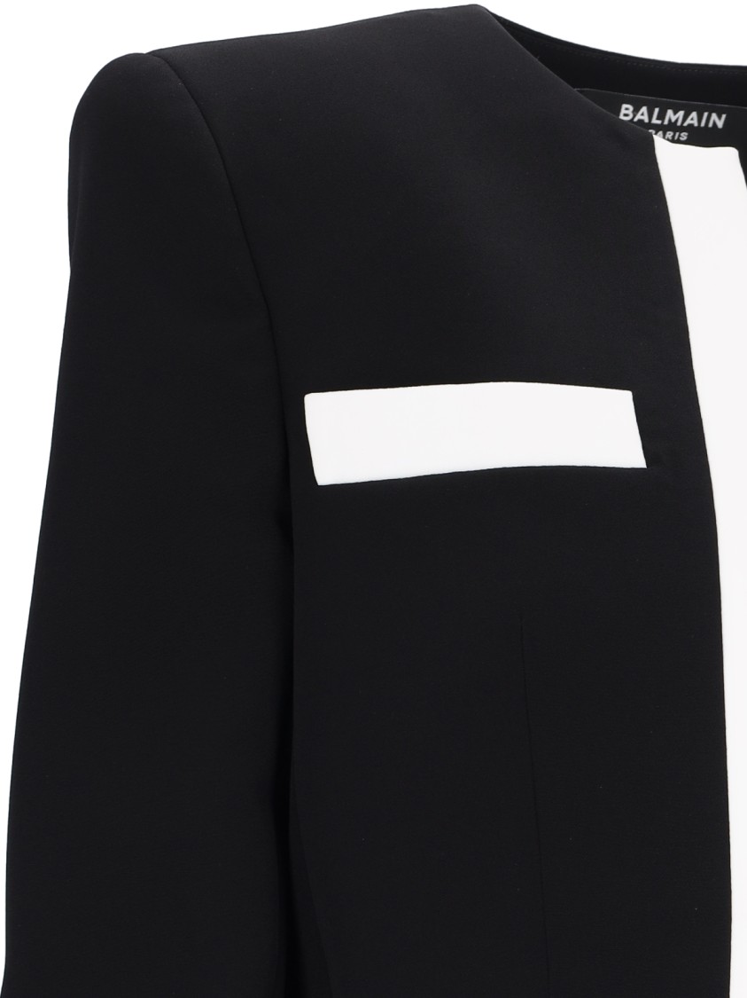 Balmain Panel Cropped Jacket Gold Buttons Sleeves