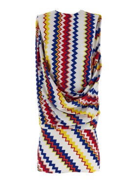 オールインワン・サロペット Missoni Zigzag Pattern Peplos Minidress With Draped Front Missoni Zigzag Pattern Peplos dress With Draped Front | THE LIST