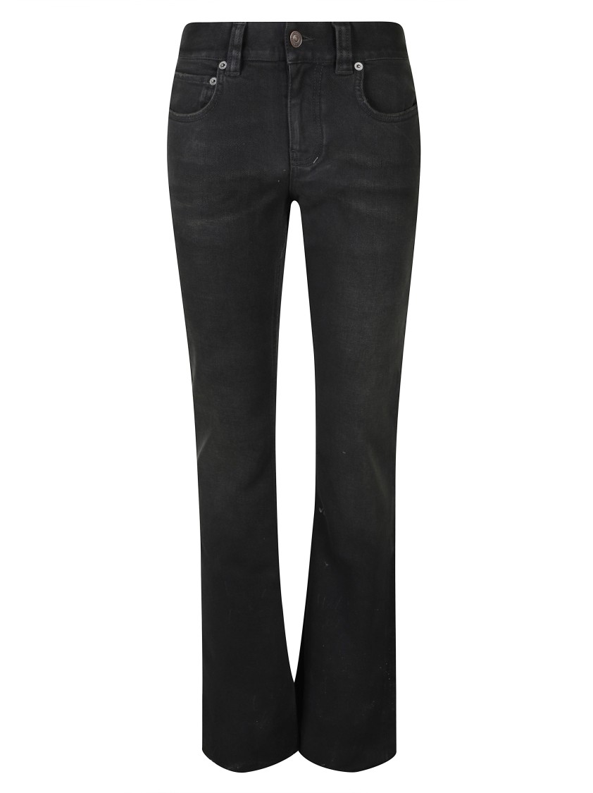 Balenciaga High-waisted Flared Black Trousers In Black