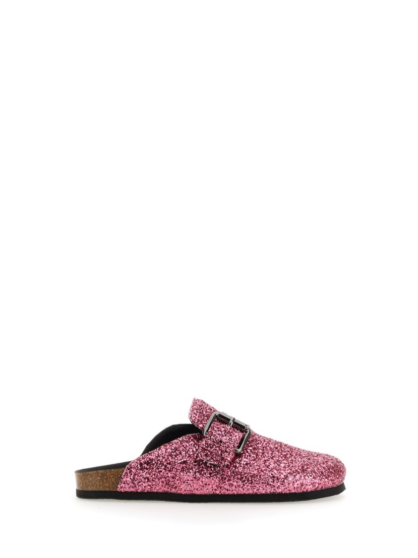 Philosophy Di Lorenzo Serafini Glitter Sandals Buckle Flat Sole