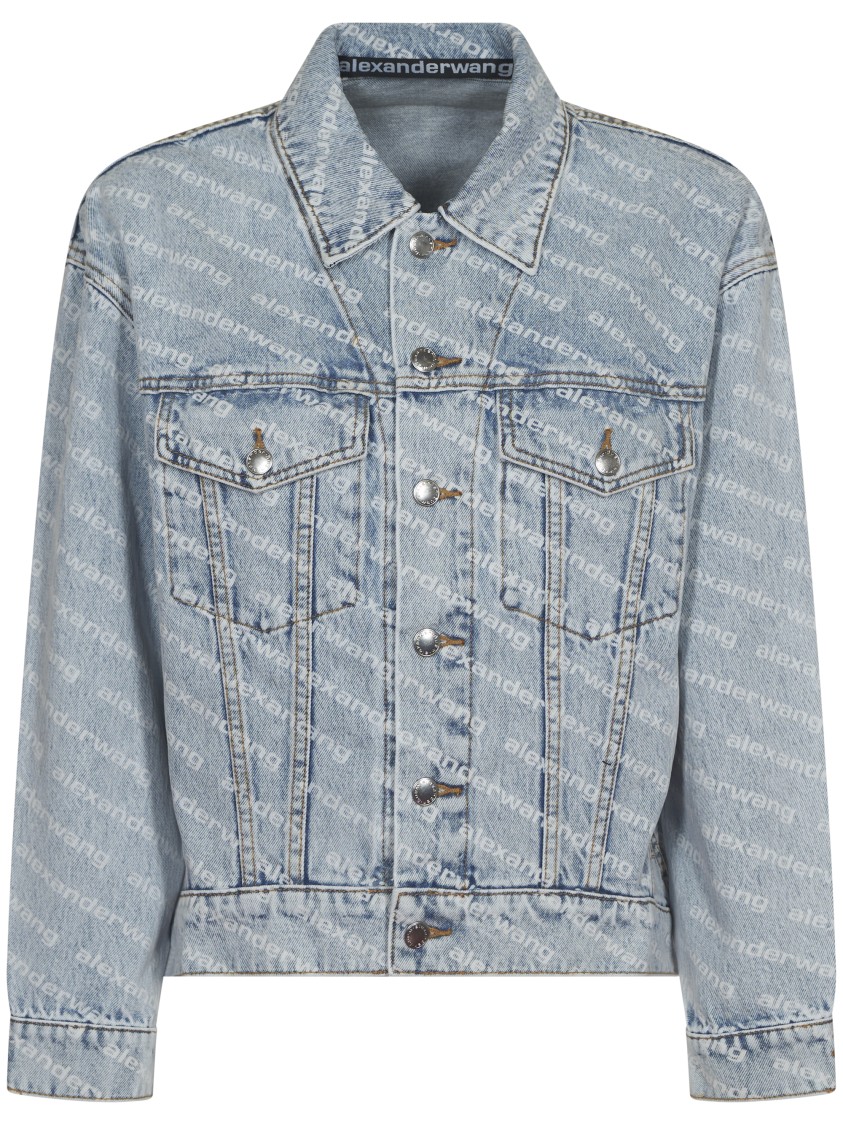 Alexander Wang Falling Back Jacket – Pebble Bleach In Blue