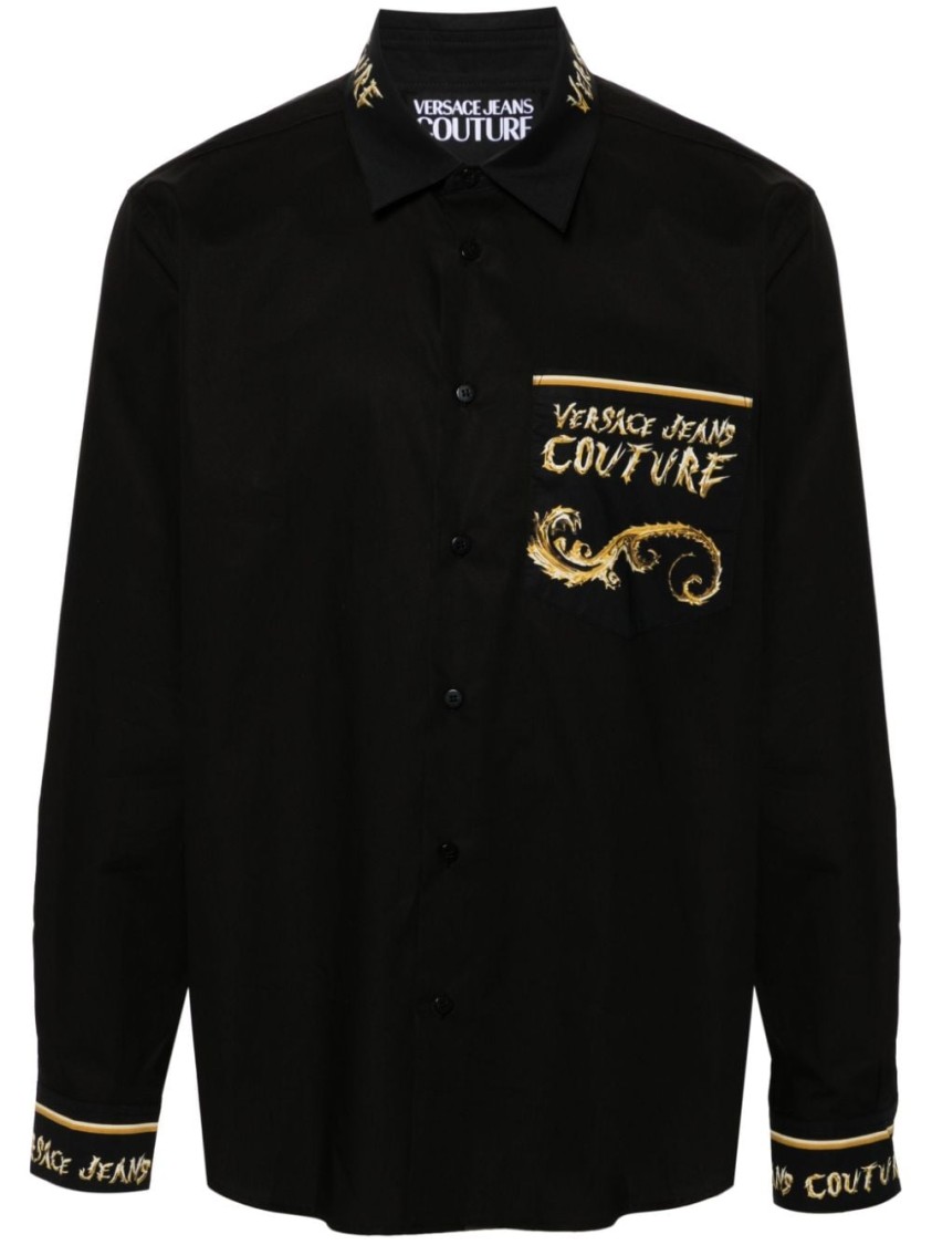 VERSACE JEANS COUTURE VERSACE JEANS COUTURE BLACK SHIRT WITH COTTON FABRIC