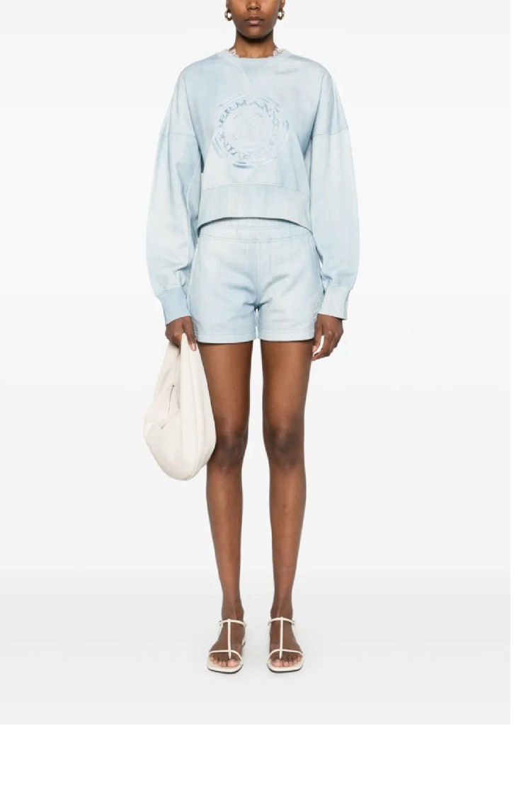 Ermanno Scervino Cropped Long-sleeve Sweatshirt With Voluminous Sleeves