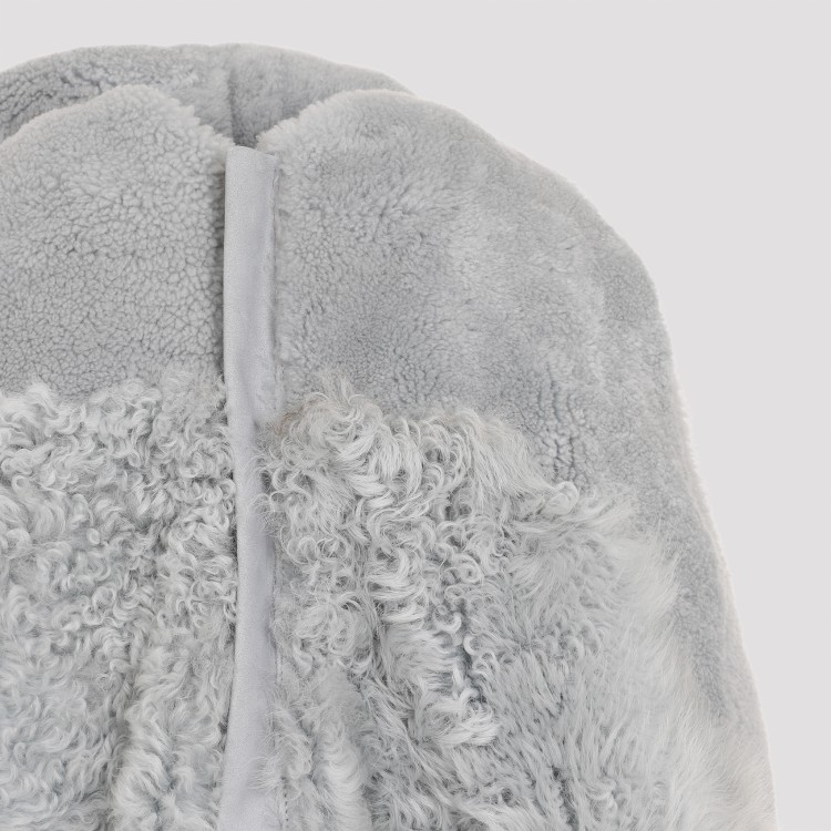 Rick Owens Short Masto Shearling Cape in Blue | THE LIST