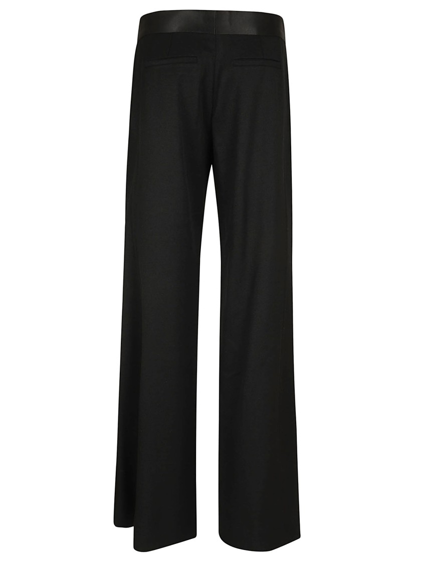 Victoria Beckham Side Panel Wool-blend Wide-leg Pants In Black