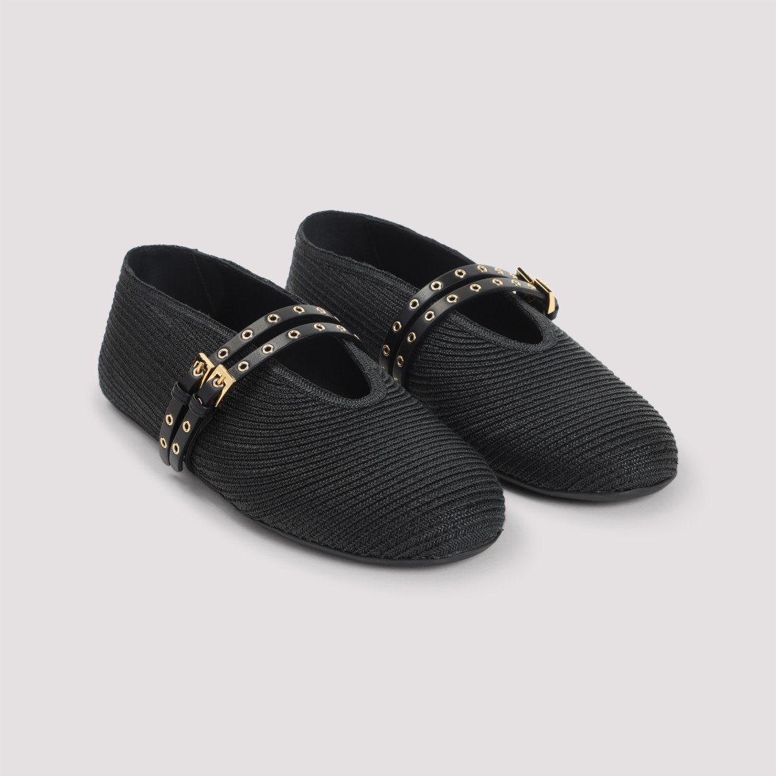 Alaïa Double-strap Ballet Flats In Black