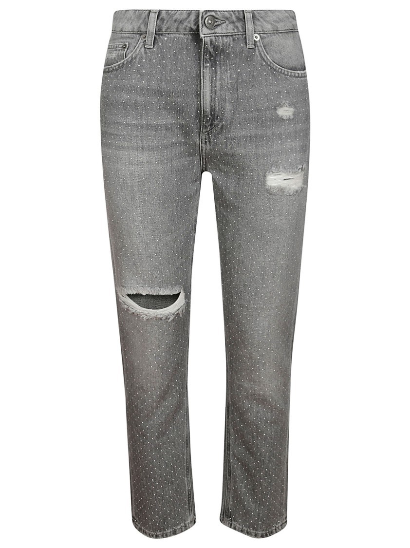 Dondup Cindy Five-pocket Jeans With All-over Rhinestones