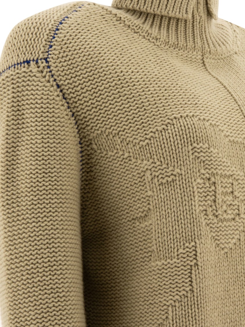 Burberry Cashmere Sweater With Ekd In Green