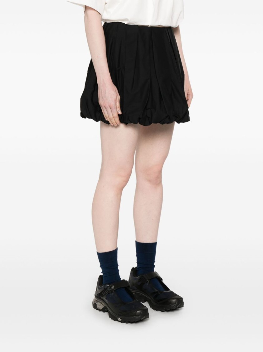 Shop Pinko Pleated Black Skirt With Drawstring Hem