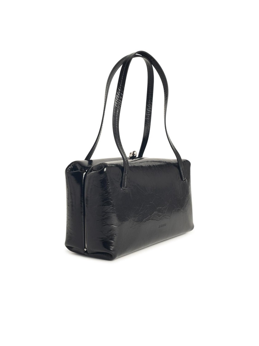 Jil Sander Small 'goji Pillow' Black Leather Bag | ModeSens