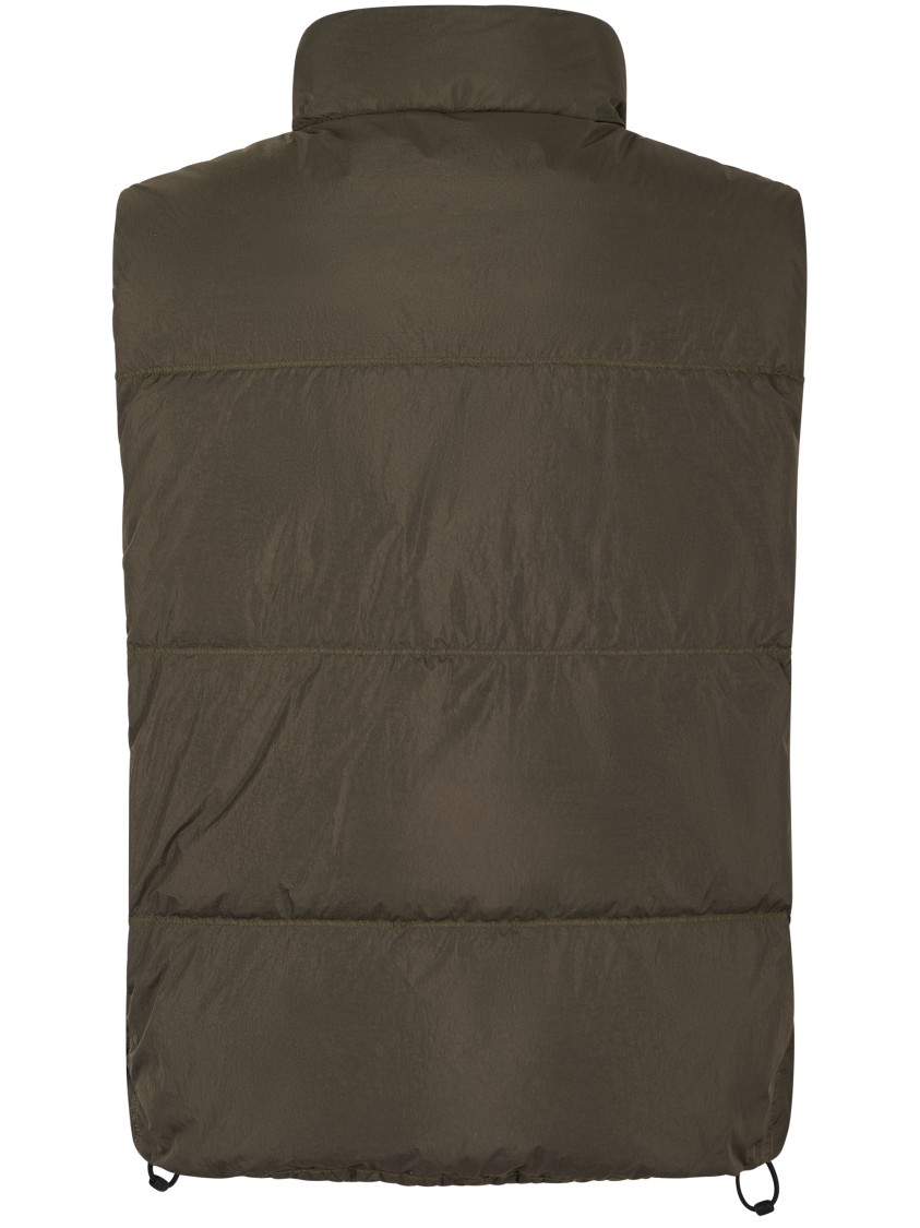 Stone Island Padded Oversized Jacket With High Collar And Flap Pocket In Gray
