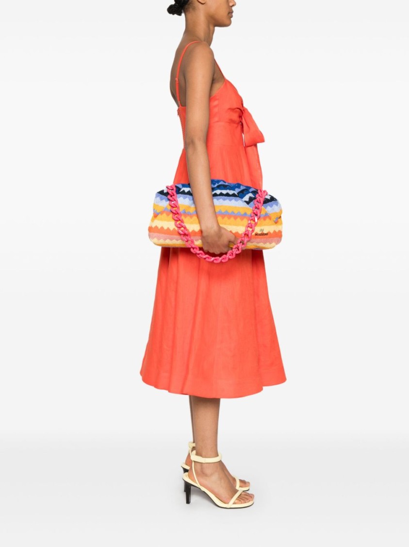 MISSONI MISSONI TEXTURED COTTON CLUTCH BAG
