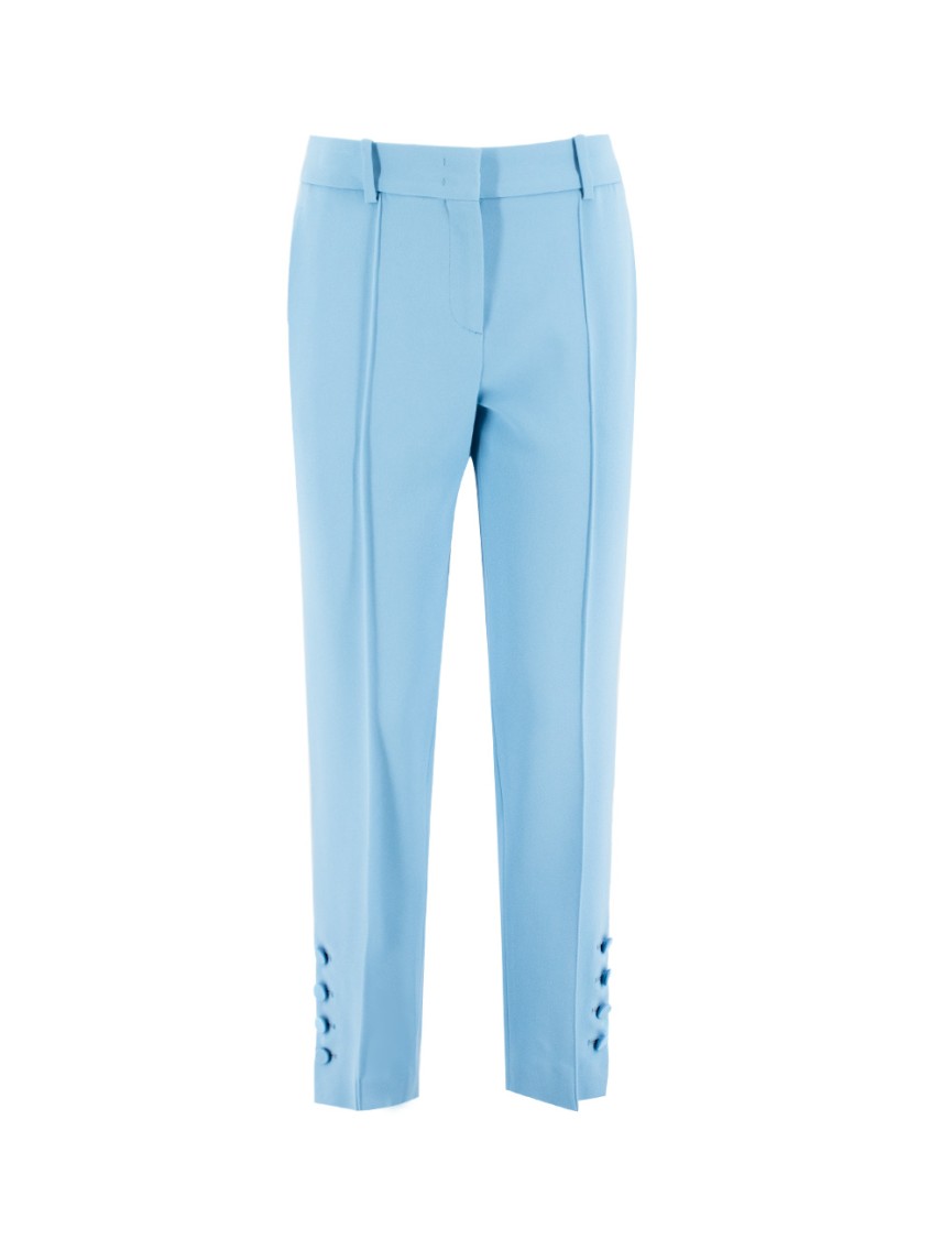 ERMANNO SCERVINO ERMANNO SCERVINO CAPRI CUT TROUSERS WITH DECORATIVE BUTTON HEM