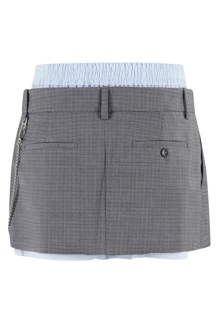 Alexander Wang Pre Styled Pleated Skort W Chain In Gray