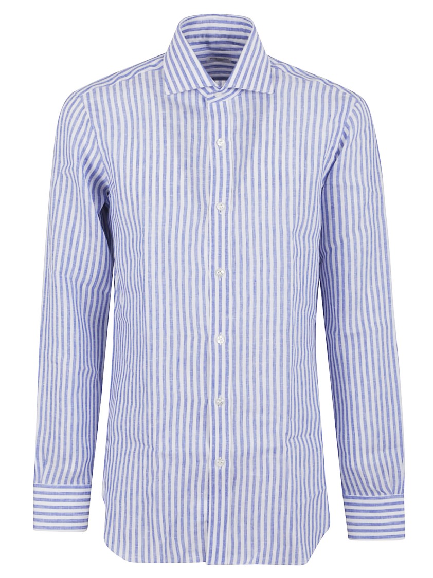 Buonamassa Timeless Striped Pure Linen Shirt With Classic Collar