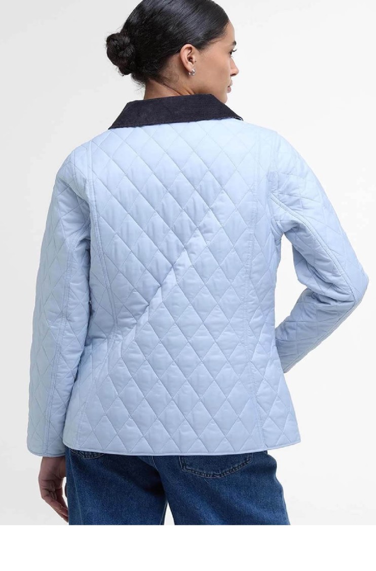 Barbour Quilted Jacket With Classic Diamond Pattern In Blue